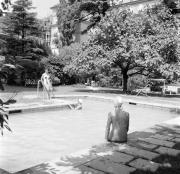 Park in Bozen: Gastgarten Laurinhotel (Positivo) di Foto Hermann Frass, Bozen,Hermann Frass (1958/06/01 - 1958/06/63)