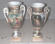 Altarvase mit Heiligenbild und Schwanenhenkeln