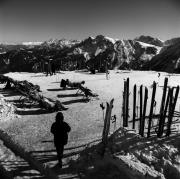 Skifahrer (Positivo) di Foto Elisabeth Fuchs-Hauffen, Überlingen/Bodensee,Fuchs-Hauffen, Elisabeth (1965/02/01 - 1965/02/28)