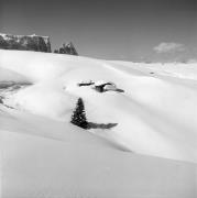 Almhütte Seiser Alm (Positivo) di Foto Elisabeth Fuchs-Hauffen, Überlingen/Bodensee,Fuchs-Hauffen, Elisabeth (1977/03/01 - 1977/03/31)