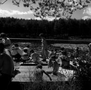 Steg an See (Positivo) di Foto Elisabeth Fuchs-Hauffen, Überlingen/Bodensee,Fuchs-Hauffen, Elisabeth (1968/07/01 - 1968/07/31)