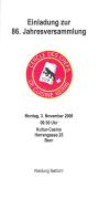 Einladung zur 86. Jahresversammlung