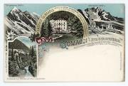 Gruss aus Gomagoi a./d. Stilfserjochstrasse Tirol. Knotenpunkt für Sulden, Stilfserjoch u. Vintschgau directer A.V. Weg zur Payerhütte.