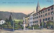 MERAN. - Sandplatz mit Marienstatue und Institut der Englischen Fräulein.