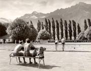 Badegäste in/bei Schwimmbad (Positivo) di Foto Fuchs-Hauffen, Überlingen (1950/01/01 - 1969/12/31)
