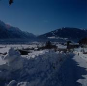 Blick auf Lienz und H 2000 mit Bauernhaus