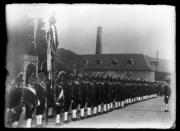 Ripresa in esterno. Ritratto di gruppo di Schützen in formazione