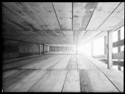 Ripresa in esterno. Cantiere del ponte Rezia a Bolzano sul fiume Isarco