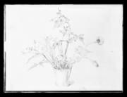 Reproduktion eines Gemäldes. Väse mit Blumen