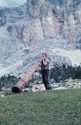 Suonatore di corno alpino a La Valle