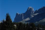 Vista del Rosengarten dal Lago di Carezza