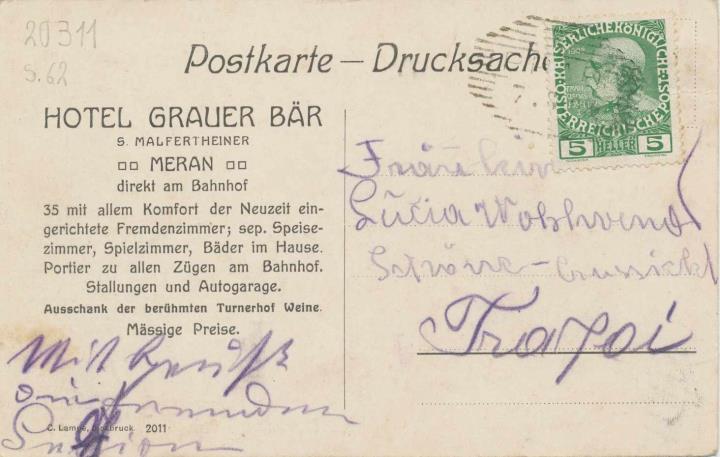 Gastbetrieb (Positivo) (1908/01/01 - 1915/12/31) <br>Diritti: Palais Mamming Museum